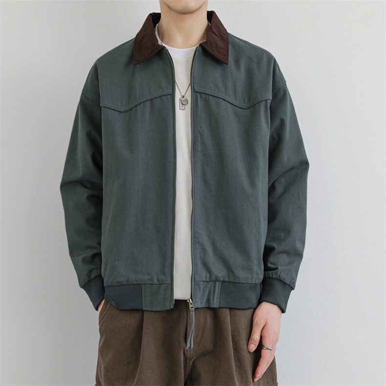 秋季大货拼色衬衫领纯棉宽松夹克男上衣外套DSA157B-J182-P75,男装夹克,电商A157B