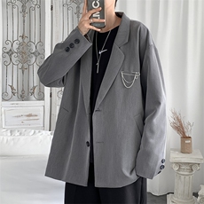 ins西服外套装春秋季薄款长袖宽松休闲西装男士上衣服W1057-P50，男装夹克，星座512-2