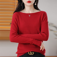 秋冬季新款女时尚百搭显瘦简约显瘦纯色针织衫，女装针织衫/毛衣，春韵羊绒