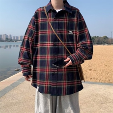 GENIOLAMODE日系潮牌男士秋季长袖格子衬衫2025新款挺括量感衬衣，男装衬衫，星座1116-2