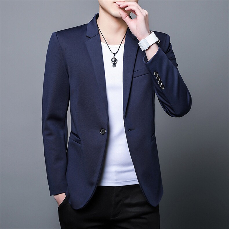 小西装外套青年修身春秋单西韩版痞帅百搭休闲一粒扣礼服YZ06-P75,男装西服套装,星座509