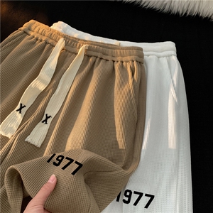 夏季1977印花华夫格短裤大码XZ604-DK603-P25控38