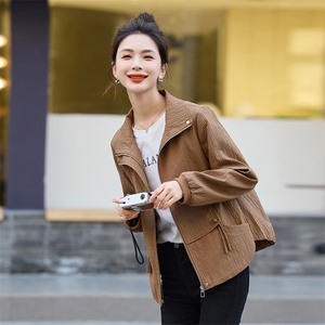休闲短外套女春秋2025大码洋气小外套40岁50中年妈妈时尚夹克上衣图片