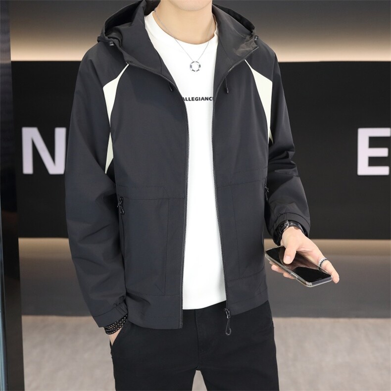 秋季夹克三防面料连帽外套型男商务休闲百搭青年外套男N9812-P135,男装夹克,星座310B-3