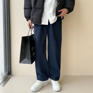 2025秋冬新款港风纯色直筒宽松日系牛仔裤潮男B381-2/9915/P58
