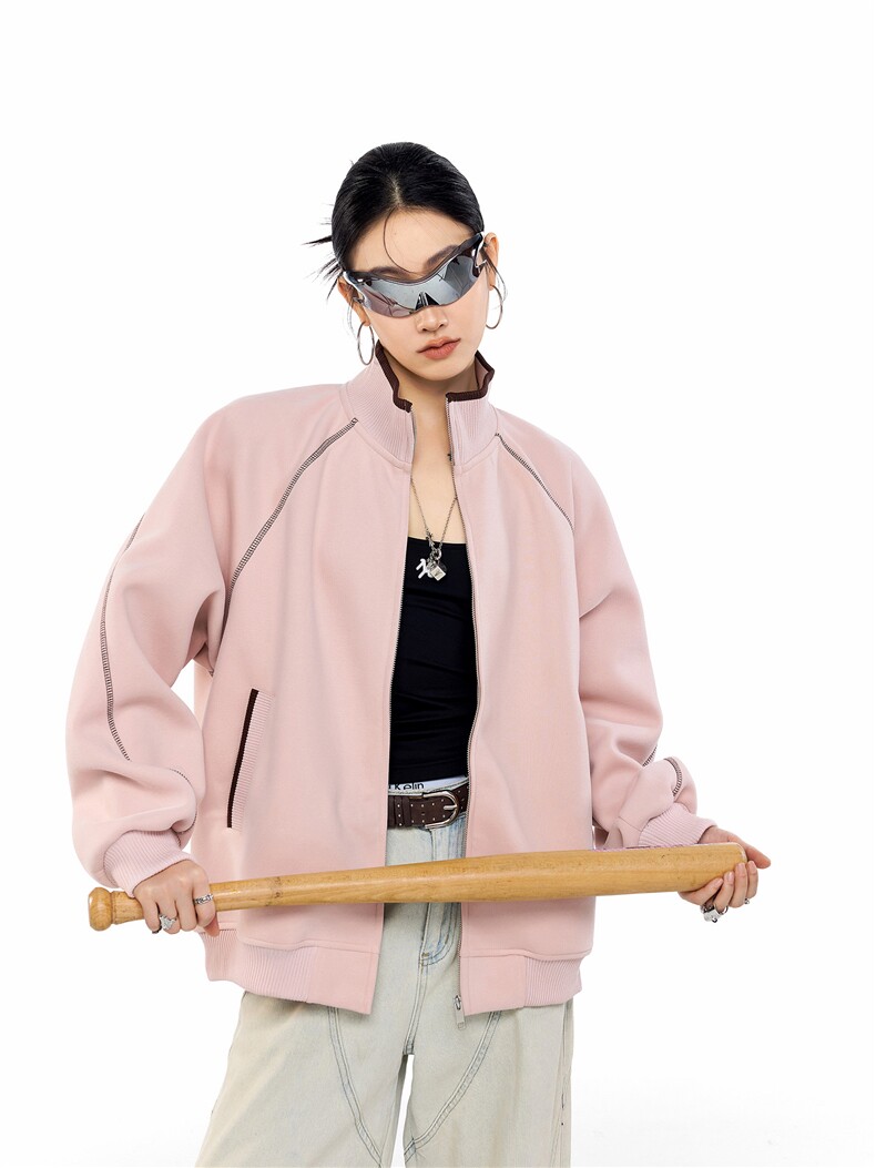 网图美式哈苏线运动外套男女情侣款2026春季新款开衫卫衣特P68,女装短外套,电商C306-1