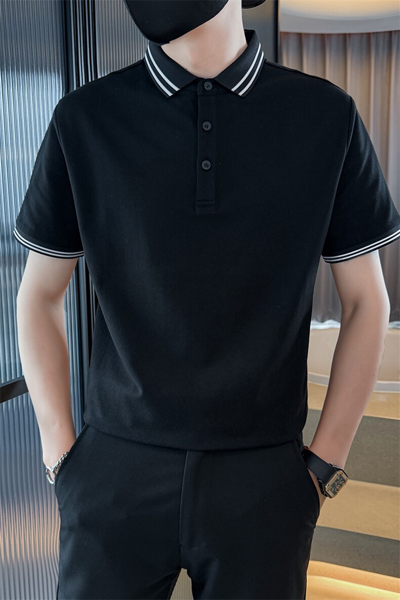 补货2025夏季短袖T恤翻领经典款时尚Polo衫T063-特P45,男装T恤,电商D342