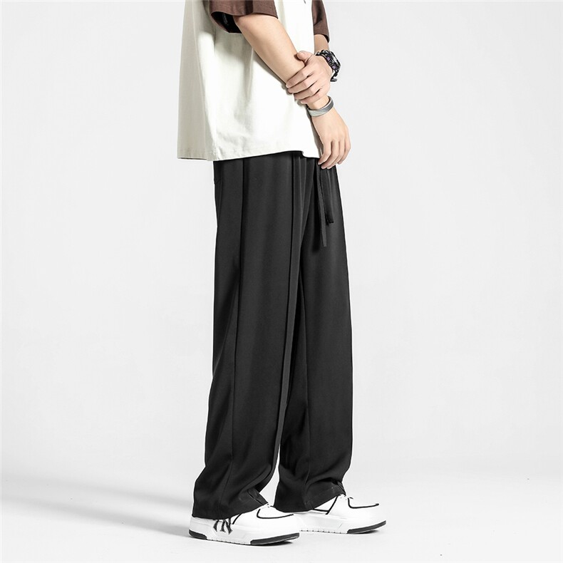 抖音春秋高克重宽松休闲裤拖地裤垂感小西裤K2675-特P32,男装西裤,电商A099