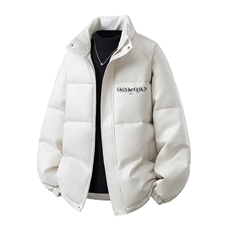 鳄鱼纹印花设计大码M-5XL手塞棉夹克PU皮棉服外套男8507P120控158，男装夹克，星座227-7