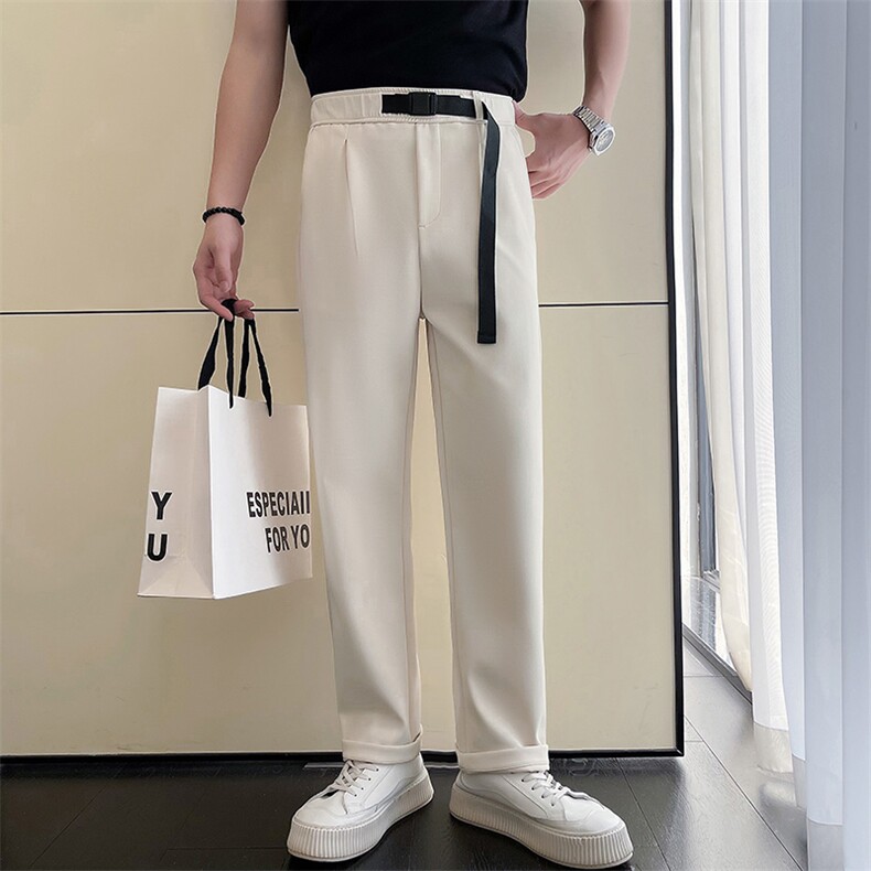 轻熟风~2025春夏薄款腰带设计休闲裤X10/P60,男装休闲裤,电商B331