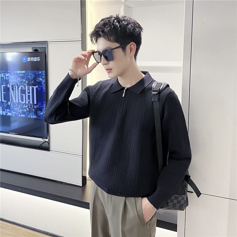 B353MY849P68L-3XL黑色冬季男士常规版型潮版针织衫套头毛体,男装针织衫/毛衣,电商B353