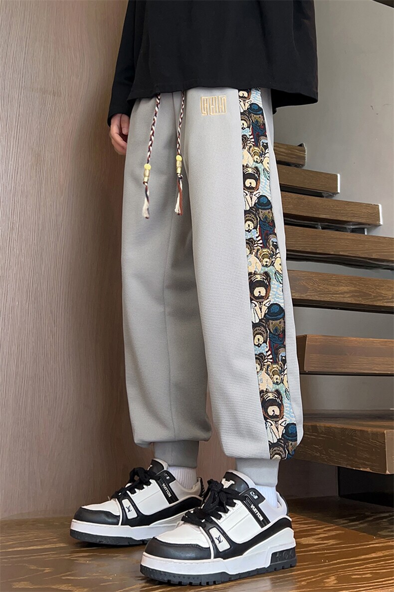 加绒加厚M-8XL胖子休闲印花保暖卫裤K99加绒-P42,男装休闲裤,星座209