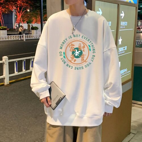 秋冬套头圆领卫衣男港风中性风大码宽松外套百搭1016-1WY095P28,男装卫衣,星座1016-1（原电商B408-1）