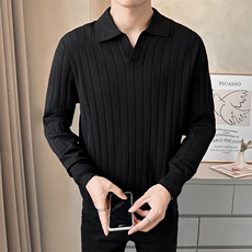2025秋款店主风男毛衣时尚翻领针织上衣男休闲B317/M8516/P68，男装针织衫/毛衣，电商B317