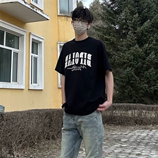 万针全刺绣工艺抖音得物高品质260克重磅纯棉双纱美式高街短袖T恤，男装T恤，电商A486