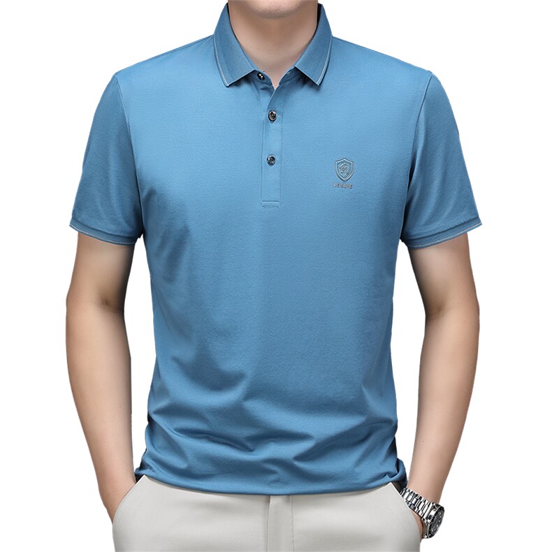男夏季免烫短袖t恤男高级感商务polo衫休闲半袖体恤HMQ352-P58,男装Polo衫,星座1105-3
