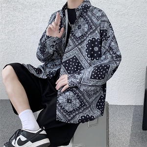 腰果花衬衫超火宽松百搭长袖衬衣个性韩版潮流休闲外套 W1306-P33图片
