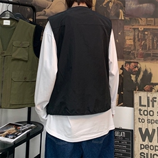 日系多口袋工装马甲中性BF风宽松外套情侣百搭坎肩上衣M2033-p30，男装背心/马甲，星座1008