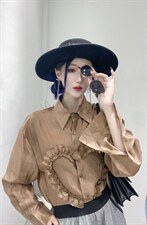 现货，秋装爱心衬衫，女装衬衫，坚持到底