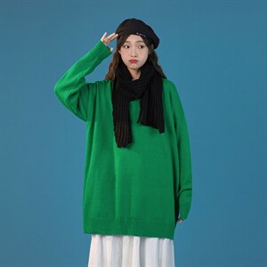 秋冬2024新款毛衣圆领纯色针织衫中性风男女上衣A161-2-M001-P35图片