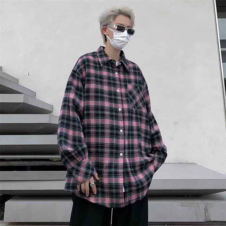 港味长袖防晒衬衣男女秋季慵懒风休闲衬衫HC125P36,男装衬衫,星座1116-2