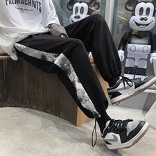 K2055-P45春装新款情侣腰果花卫裤阔腿休闲运动抽绳束脚长裤控58，男装休闲裤，电商A009A（原A058A）