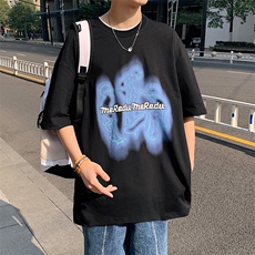 得物抖音40支双纱高品质休闲圆领半袖纯棉短袖T恤男女T7210-P40，男装T恤，电商A441-1