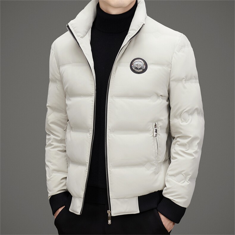 冬季白鸭绒加厚羽绒服短款中青年休闲立领保暖防寒潮服外套男装,男装羽绒服,钱塘6003（原4033）