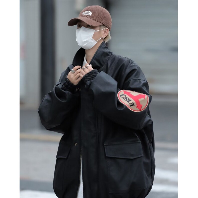 美拉德穿搭复古刺绣皮衣PU皮外套男女同款秋冬季2023宽松W6703,男装夹克,星座1116A-1（原606A）