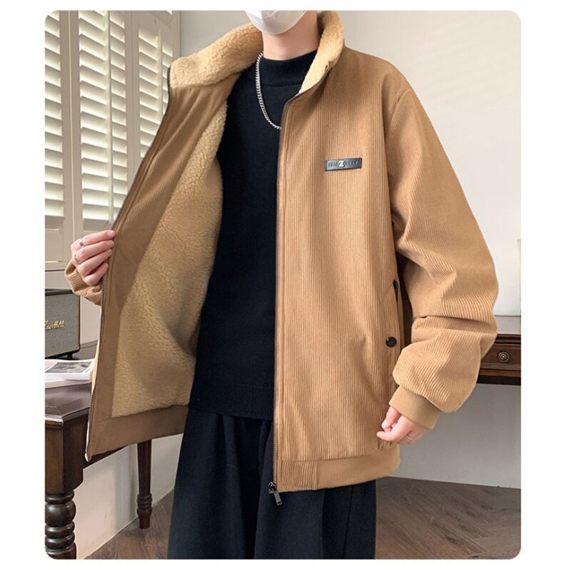 外套男2025冬季新款美式工装棉服复古底特律翻领外套,男装棉衣,星座506A