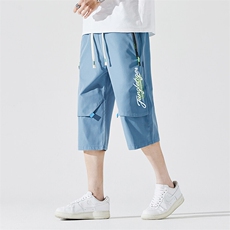 2025夏季新款男士七分裤时尚休闲马裤潮流男裤子KZ1081-P28，男装休闲裤，星座217-4