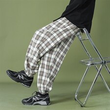 2021春夏港风格子裤子男中性风格子裤女直筒宽松DS-C407-6647-P40，男装休闲裤，电商C323-1
