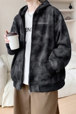 秋冬新款内景高街青年连帽开衫卫衣男宽松外套WY00675/P65加绒P70，女装短外套，电商B316