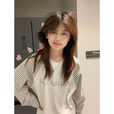 5539-P38原版做工220克休闲宽松男女同款长袖T恤，女装T恤，星座617A-2