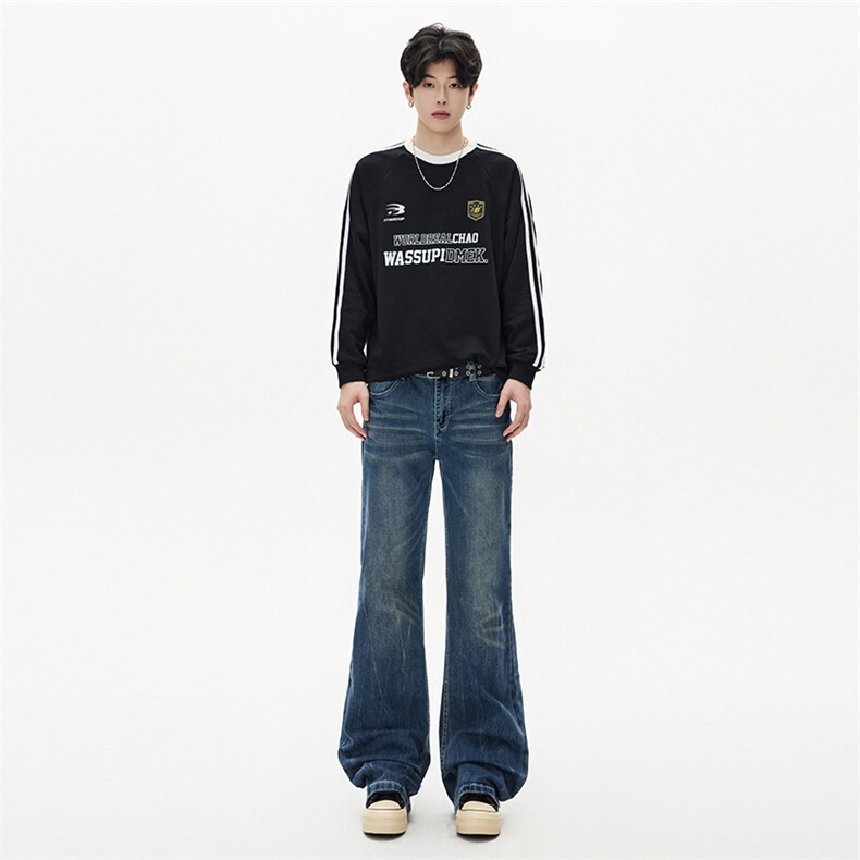 2026春季新款美式辣妹低腰微喇牛仔裤女修身显瘦拖地裤YD9089-P70,男装牛仔裤,星座509