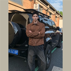 JK721-现货-M-3XL-特P60-X138-美式仿麂皮磨砂高级感复古夹克外套，男装夹克，星座1811B