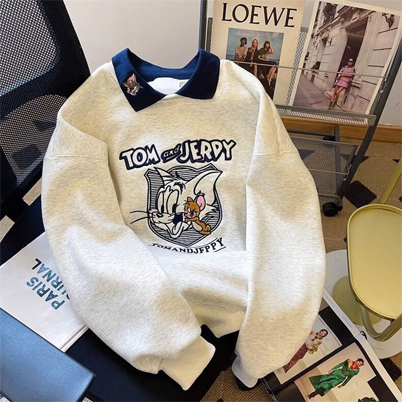 5267-P50华棉复合超柔+后包领情侣款刺绣polo翻领卫衣，女装卫衣/绒衫，星座617A-2