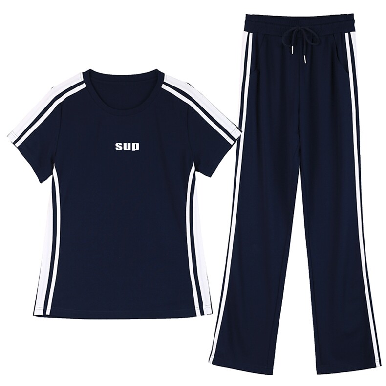 燕颉运动服套装夏装女2023年冰丝夏季薄款短袖休闲时尚两件套洋气,女装套装/套裙,燕颉服饰