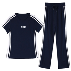 燕颉运动服套装夏装女2023年冰丝夏季薄款短袖休闲时尚两件套洋气，女装套装/套裙，燕颉服饰