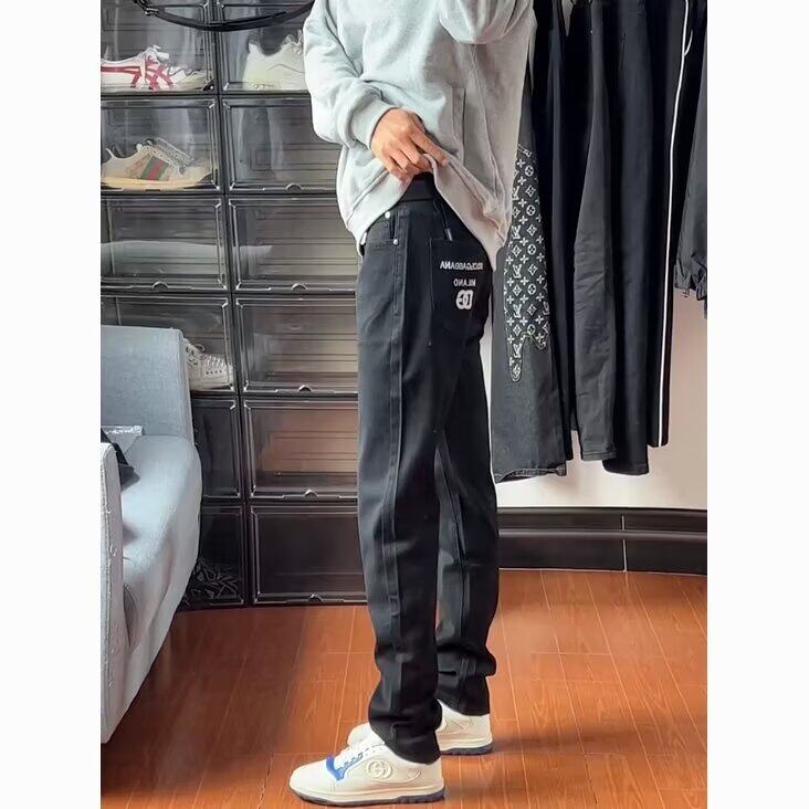 痞帅潮流牛仔裤男潮牌修身小脚早春欧美高端水洗做旧休闲直筒长裤,男装牛仔裤,星座506A