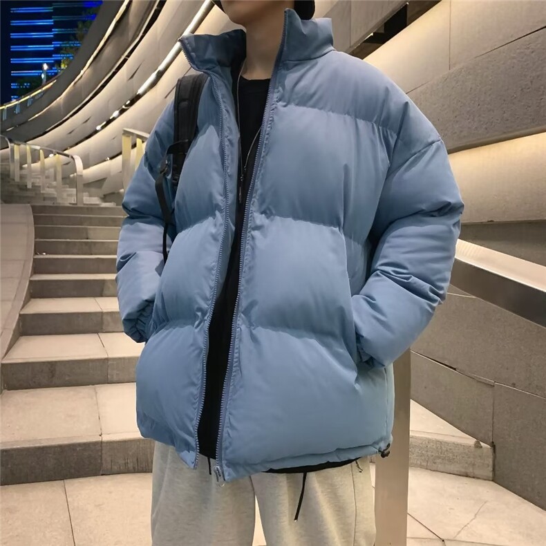 韩版宽松休闲情侣装秋冬立领棉衣高街潮流纯色面包棉服W6101-P58,男装棉衣,星座512-2