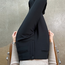 微喇西装裤秋冬新款黑色裤子加绒高腰垂感显瘦小个子喇叭裤，女装休闲裤，云美莎专业女裤-全店现货