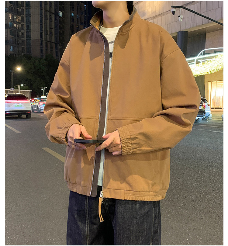 夜景纯棉水洗棉布立领夹克男士休闲外套上衣A406JK2568P85,男装夹克,星座309（原A406）
