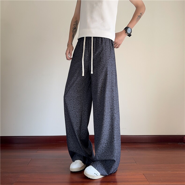 抖音品质夏季潮流设计感宽松冰丝休闲裤B315-K25750-特p25控48,男装休闲裤,电商B315