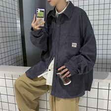 秋冬韩版灯芯绒外套长袖韩版衬衫宽松衬衣中性学生夹克H202/P45，男装夹克，电商A221A
