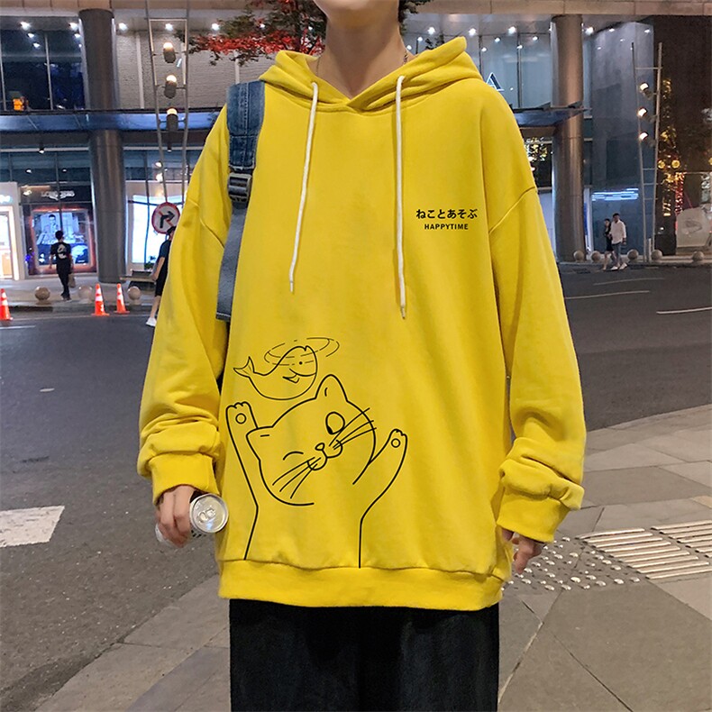 WY2133-P35加绒款-P40纯棉连帽卫衣男大码运动帽衫宽松薄外套男,男装卫衣,电商A040
