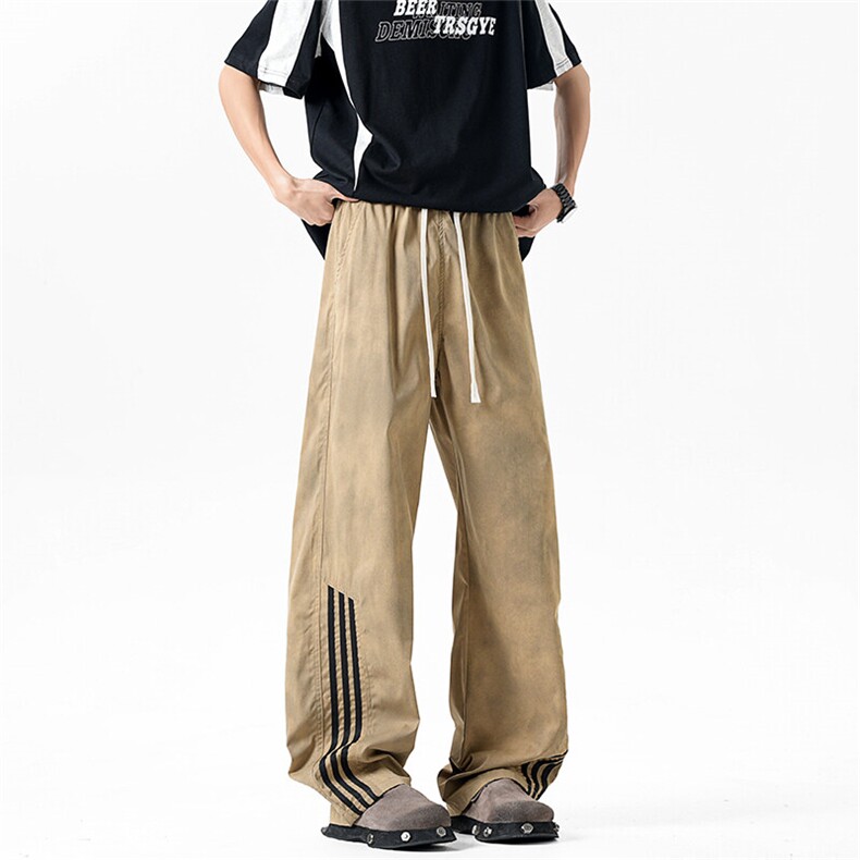 休闲裤男夏季新款港风宽松扎染工装阔腿长裤CK8203-P45，男装休闲裤，星座214-3