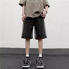 渐变牛仔短裤男夏季美式复古炸街痞帅宽松休闲五分裤DK01632-P38，男装牛仔裤，星座308B-1
