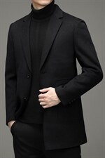 羊毛双面呢风衣男中长款外套爸爸装新款中年休闲男装HM9108-P340图片