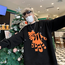 高级感慵懒风针织衫2024新款圆领毛衣男潮牌打底衫毛衣M1704-P52，男装针织衫/毛衣，星座512-4